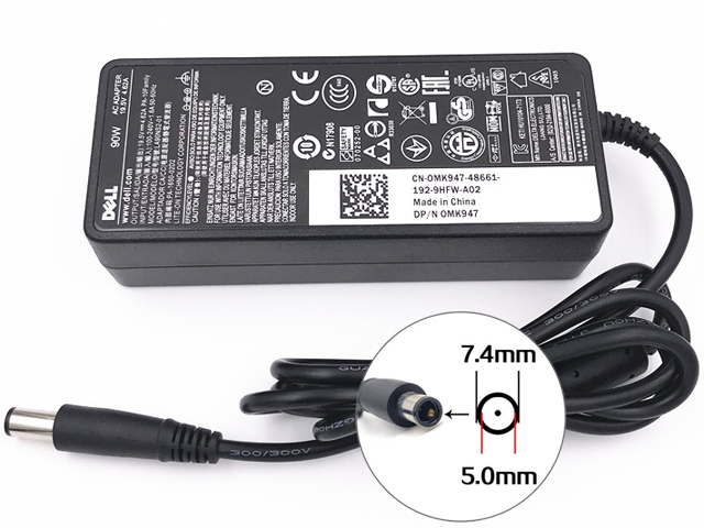 Dell 19.5V 4.62A 90W Connector 7.4mm x 5.0mm Power Supply AC Adapter Charger