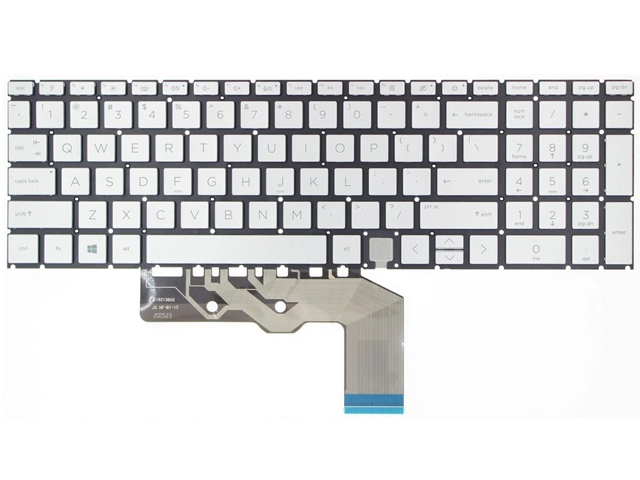 Backlit Silver Keyboard HP ENVY x360 15-ee 15z-ee